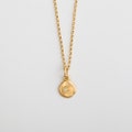 Diamond 18k Gold Pendant Necklace, Tiny Disc 18k Charm Yellow / Rose Gold Pendant Women's Necklace, Cloud Unique Gold Pendant Bridal product logo