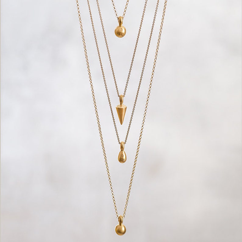 Simple Small Minimal Gold Ball Pendant Necklace 14K Yellow Etsy