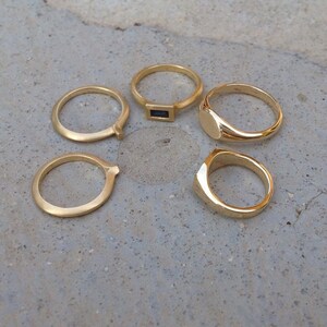 Unique Minimal Stacking 14k 18k Gold Ring Avant Garde Thin Ring Contemporary Wedding Ring image 6