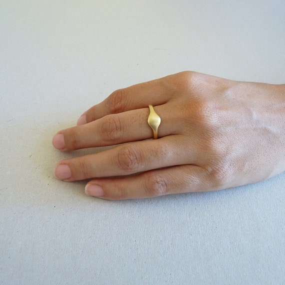 Wrap Smooth Wedding Ring 18 Karat Yellow Gold Wedding Solid gold ring finger wrapping women s pinky ring Women Statement