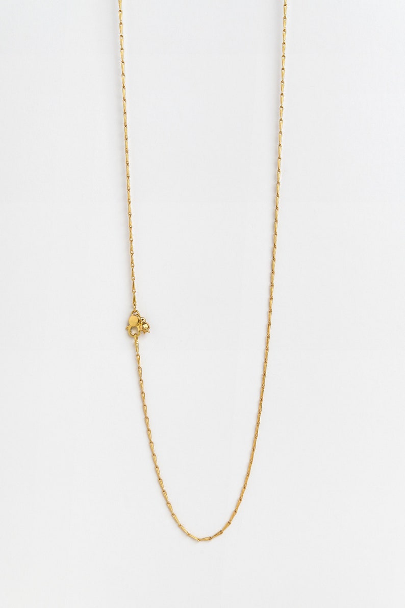 Pine Needle Chain 18K Gold, Women's Chain, 18k Yellow Gold Chain, Long Chain image 2