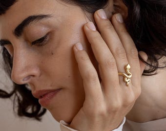 18K Gold Large Snake Ring