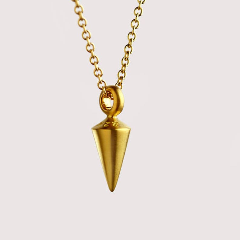 Pendulum 22k Gold Pendant Jewelry, Plumb 22k Solid Gold Necklace, Vertical Pendant for Women Men, Gold Weight, Berman Designers Jewelry image 6