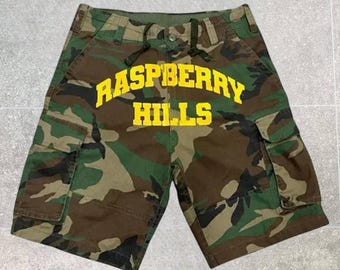 Rasp berry Hills Camouflage Cargo Shorts | GV Gallery Utility Streetwear Shorts