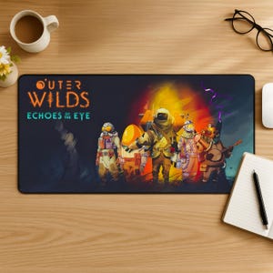 Mousepad Outer Wilds, Mousepad de Exploração Espacial, Tapete de Mesa Gamer de Ficção Científica, Decoração Cósmica para Mesa, Presente para Gamer