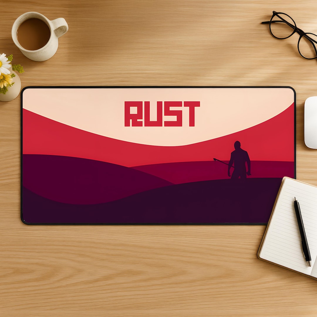 Oil Rats Rust Mouse Pad Rust Gaming Mouse Pad, Survival Game Mousepad, Post Apocalyptic Desk ...