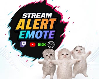 Cute Cats Dancing Twitch Alert & Emote Pack | Funny Animated Cat Meme, Transparent WEBM, Sound + Silent