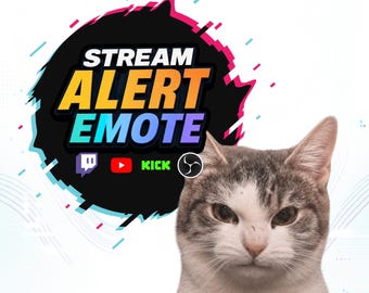 Evil Cat Twitch Alert & Emote Pack | Funny Animated Cat Meme, Transparent WEBM, Sound + Silent