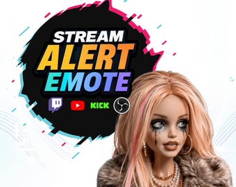 Barbie At One Point Twitch Alert & Emote Pack | Funny Animated Doll Meme, Transparent WEBM, Sound + Silent