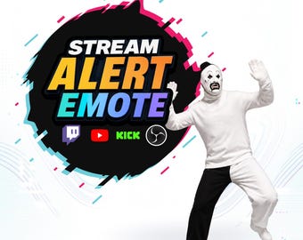 Dancing Art The Clown Twitch Alert & Emote Pack | Funny Clown Meme, Transparent WEBM, Sound + Silent