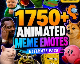 Über 1750 Twitch- und Discord-Emotes | Animiertes Meme-Emote-Paket | Pepe, Anime, Katzenreaktionen | 7TV BTTV GIF-Download
