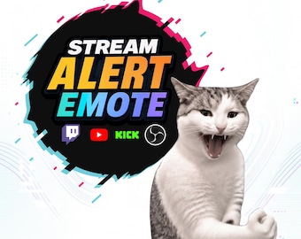 Karate Cat Twitch Alert & Emote Pack | Funny Animated Cat Meme, Transparent WEBM, Sound + Silent