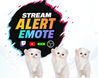 White Cats Dancing Twitch Alert & Emote Pack | Funny Animated Cat Meme, Transparent WEBM, Sound + Silent