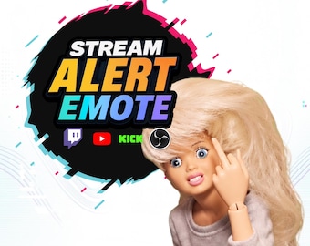 Disgusted Barbie Twitch Alert & Emote Pack | Funny Animated Doll Meme, Transparent WEBM, Sound + Silent