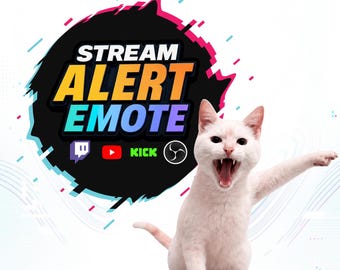 Screaming Pointing Cat Twitch Alert & Emote Pack | Funny Animated Cat Meme, Transparent WEBM, Sound + Silent, GIF