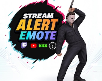 Michael Myers Rave Halloween Twitch Alert & Emote Pack | Funny Halloween Meme, Transparent WEBM, Sound + Silent