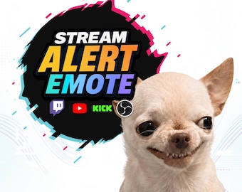 Funny Evil Chihuahua Twitch Alert & Emote Pack | Funny Animated Dog Meme, Transparent WEBM, Sound + Silent