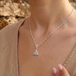 Collar Colgante Filigrana Plata | Otomano Telkari Racimo Triangular | Regalo