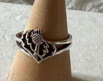 Thistle Ring | Sterling Silver Scottish Thistle Ring | National Flower of Scotland