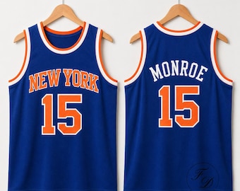Camiseta sin mangas de baloncesto Monroe 15, camiseta retro de los New York Knicks, camiseta deportiva sin mangas estilo vintage, regalo para fans de la NBA
