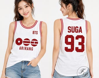 Camiseta de béisbol de la gira Arirang de SUGA, camiseta inspirada en la música coreana, camiseta deportiva estilo Yoongi, ropa urbana inspirada en el Kpop, regalo unisex para fans.