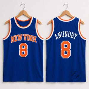 New York Anunoby 8 Basketball Jersey Style Tank Top, Athletic Fan Apparel