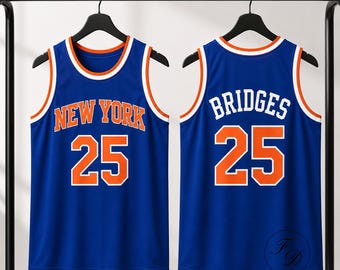 Camiseta sin mangas New York Bridges, camiseta azul de baloncesto, top deportivo sin mangas número 25, ropa urbana de Nueva York, regalo para hombres y mujeres.