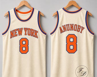 Camiseta sin mangas de baloncesto de Nueva York, inspirada en la camiseta Anunoby 8, camiseta de malla, camiseta deportiva retro estilo streetwear, camiseta unisex para aficionados 2026