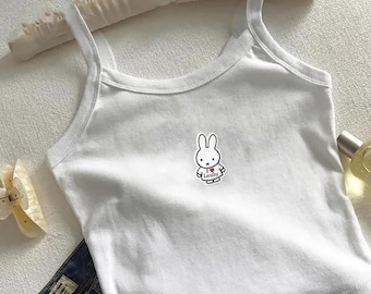 Camiseta Laufey Baby, camiseta sin mangas bordada, camiseta de música indie, top minimalista y bonito, top corto Y2K para mujer, regalo para fans de cantantes de jazz, ropa urbana de verano