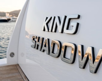 Custom Yacht Name Letters in Marine Grade 316L Stainless Steel | Floating Boat Name Sign