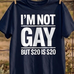 Ich bin nicht schwul, aber 20 ist 20 – T-Shirt, Geschenkidee für Spaß und Scherzartikel, Lustiges Geschenk für Freunde, Urkomisches Geschenk, Peinliches T-Shirt, Scherzartikel-T-Shirt