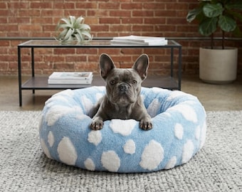 Calming Pet Bed for Cats & Dogs, Ultra-soft Round Donut Cushion, Breathable and Non-slip