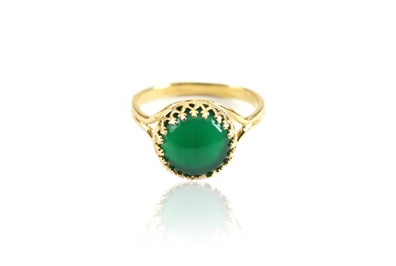 Items similar to Green Agate Ring - statement ring on Etsy