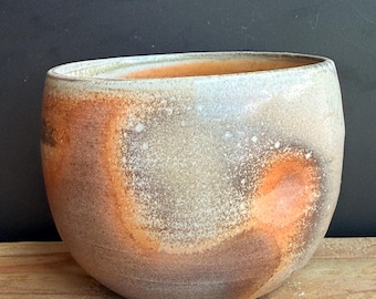 Wood Fired Ceramic Tumbler, 9 oz Handmade Dimple Cup