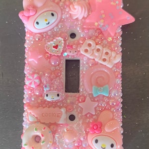 Pink aesthetic cutie kawaii light switch cover