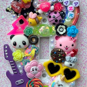 Colourful and wild Lisa Frank inspired 80s 90s style light switch cover