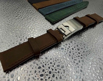 Cinturino in vera pelle per orologio Tudor Black Bay, chiusura deployante, 19, 20, 21, 22 mm