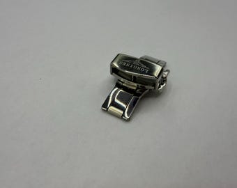 Chiusura deployante Longines per cinturino in pelle Longines, acciaio argentato, 16 mm 18 mm