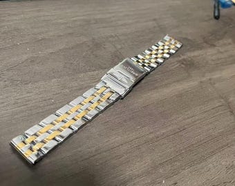 Replacement For Breitling Strap Silver Gold bracelet watch band two tone screw links 18-24mm