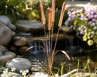 Copper Cattail Wind Chimes Made in USA