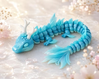 Articulated Water Dragon STL, Flexi Sea Dragon, 3D Printable File, Print in Place ,Ocean Dragon Toy, Desk Pet, Digital Download