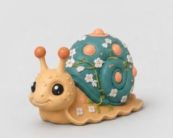 花柄カタツムリのSTLファイルと3MFファイル｜デスクトイ｜デスクデコレーション