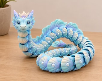Shell Dragon STL File | Water Dragon 3D Print Model | Dragon Figure | Dragon Decor STL | Printable 3D Dragon | Desk Pet| Non-flexi |Digital