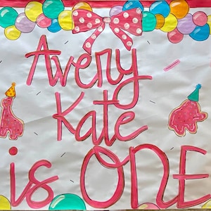 Banner di carta kraft/macellaio per festa di compleanno di biscotti con animali da circo glassato
