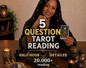 Lectura de Tarot de 5 Preguntas / Asesoramiento Psíquico en la Misma Hora