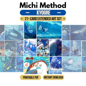 Kyogre Michi Method Binder Art – 21 Printable Inserts (Digital Download)