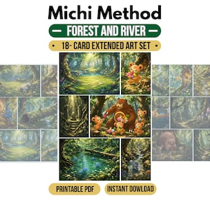 Michi Method Forest & River Binder Art – 18 Printable Inserts (Digital Download)