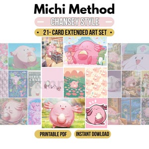 Chansey Michi Method Binder Art – 21 Printable Inserts (Digital Download)