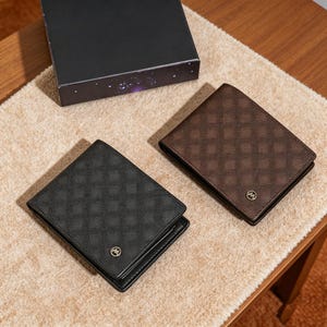 Luxus-Karomuster Männer Bifold Brieftasche, schlanke Geldbörse mit mehreren Kartenfächern