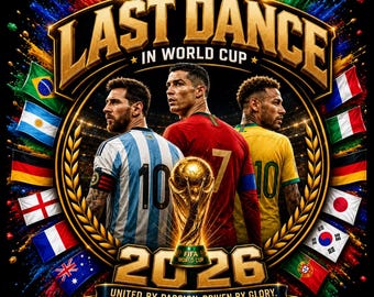 Paquete PNG de leyendas del fútbol del Mundial 2026 / Arte de fans de Last Dance (Descarga digital)